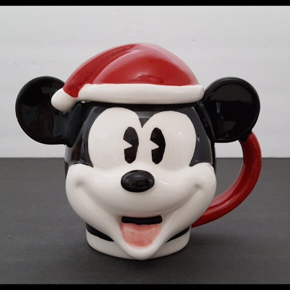 NEW RARE St. Nicholas Square Disney Christmas Mickey Mouse Lidded Mug - Picture 1 of 9